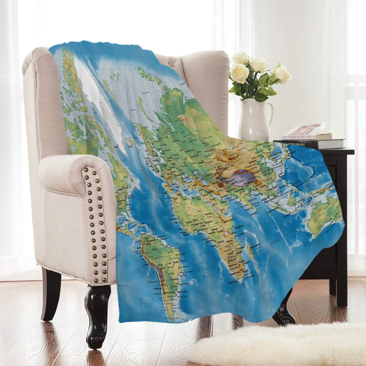 blue-classic-world-map-throw-blanket