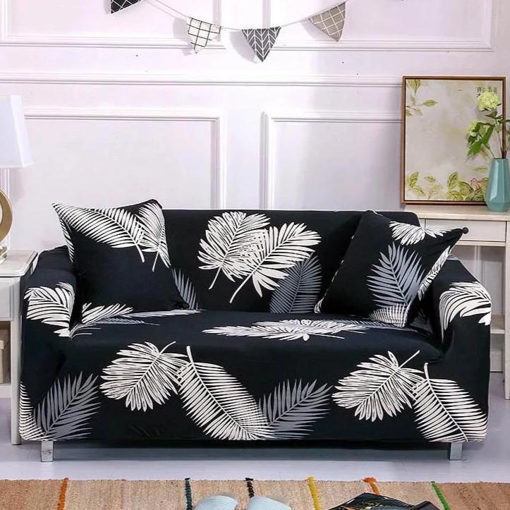 dark-navy-white-fern-palm-sofa-couch-cover